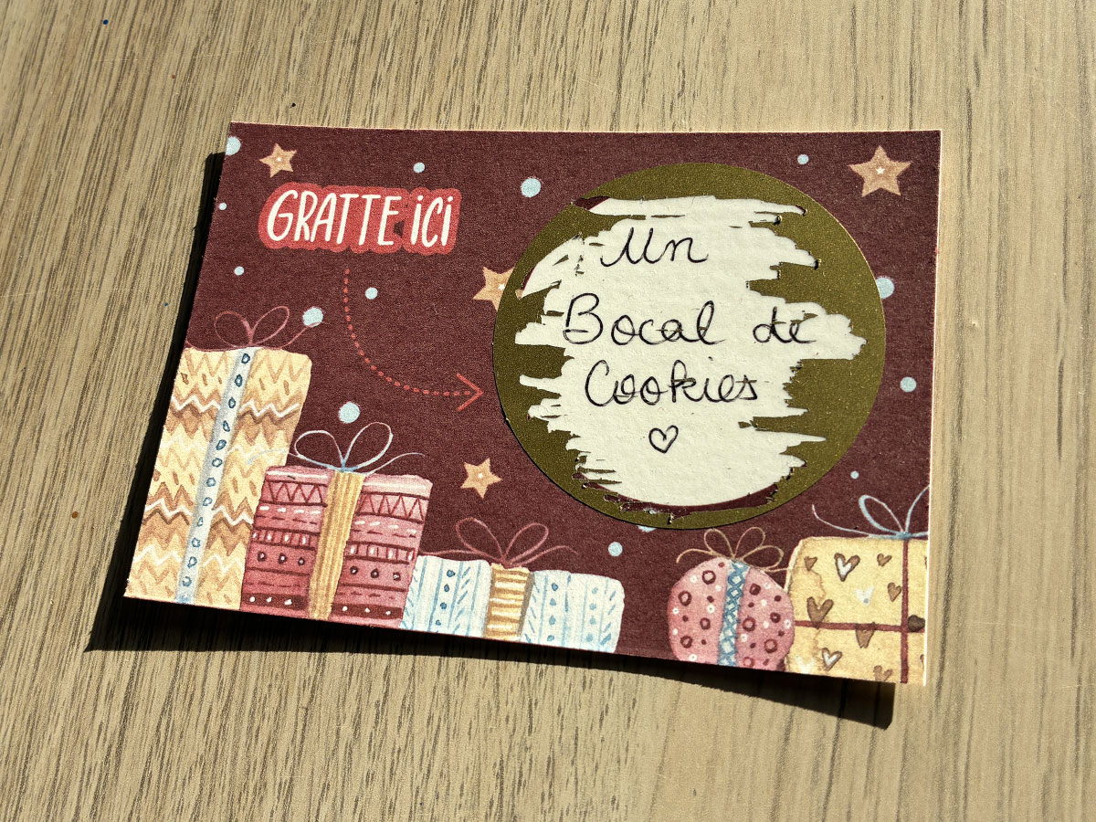 4 Mini Cartes à Gratter Noël bordeaux