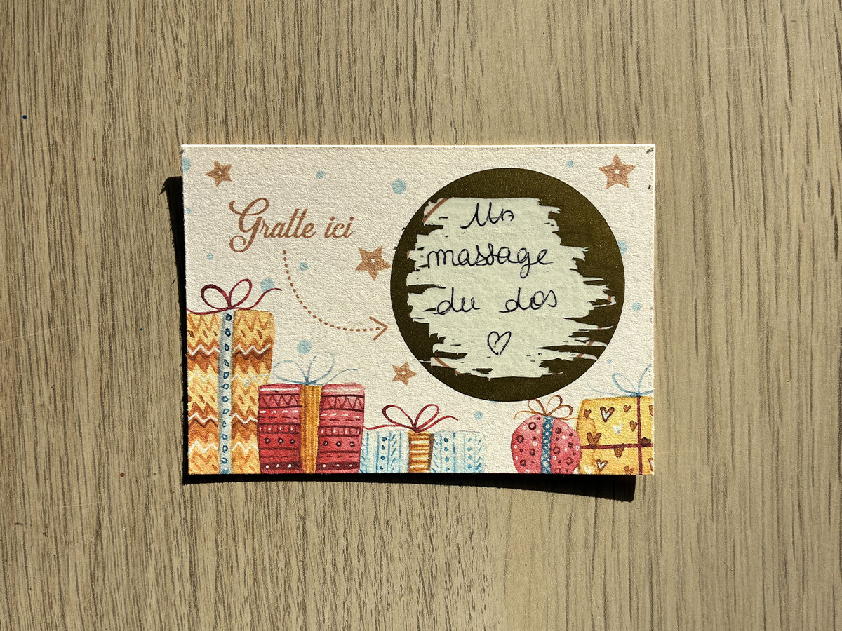 4 Mini Cartes à Gratter Noël roses