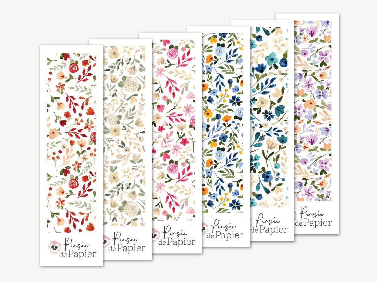 Lot de 12 Marque-pages Merci - Fleurs assortiment de couleurs – Image 2