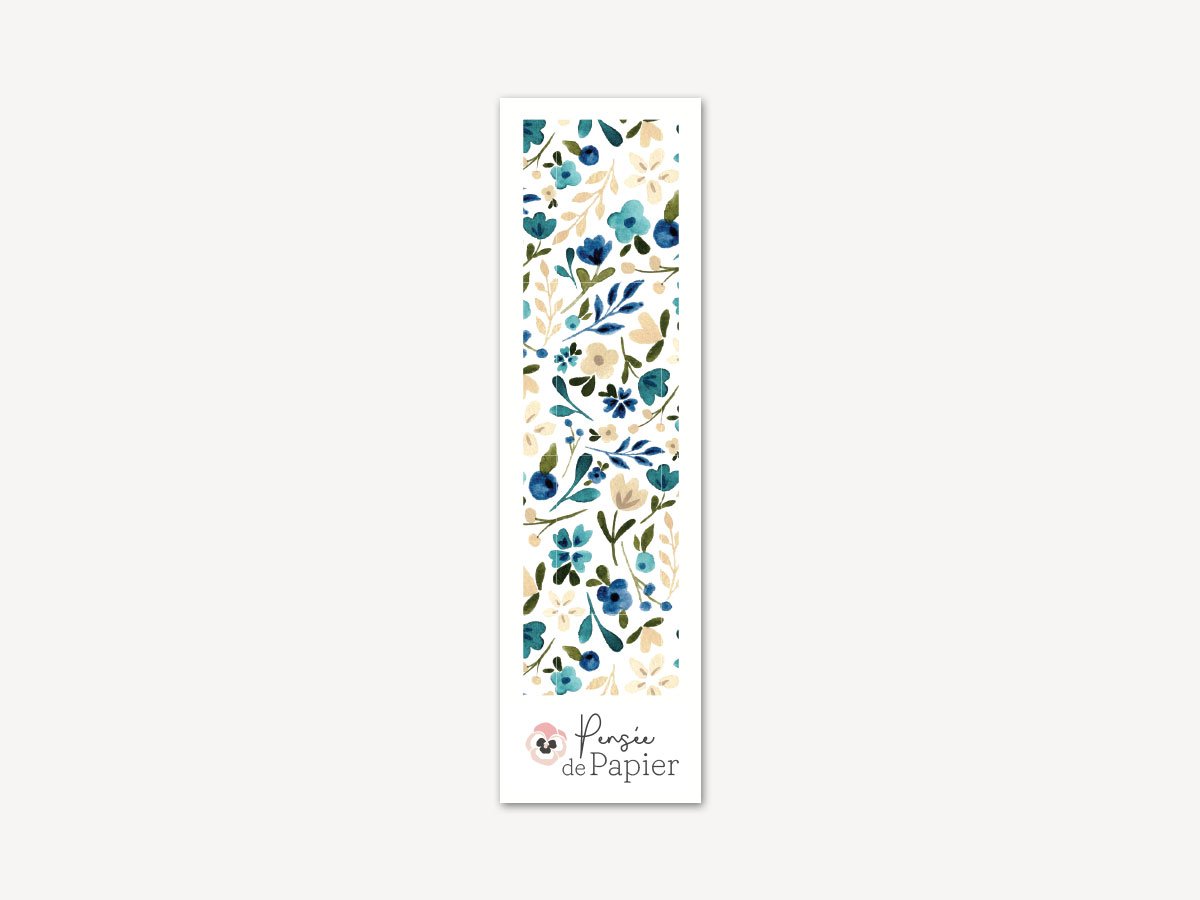 Lot de 12 Marque-pages Merci - Fleurs bleues et blanches – Image 2