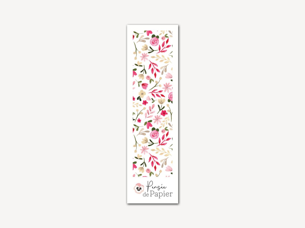 Lot de 12 Marque-pages Merci - Fleurs roses et blanches – Image 2